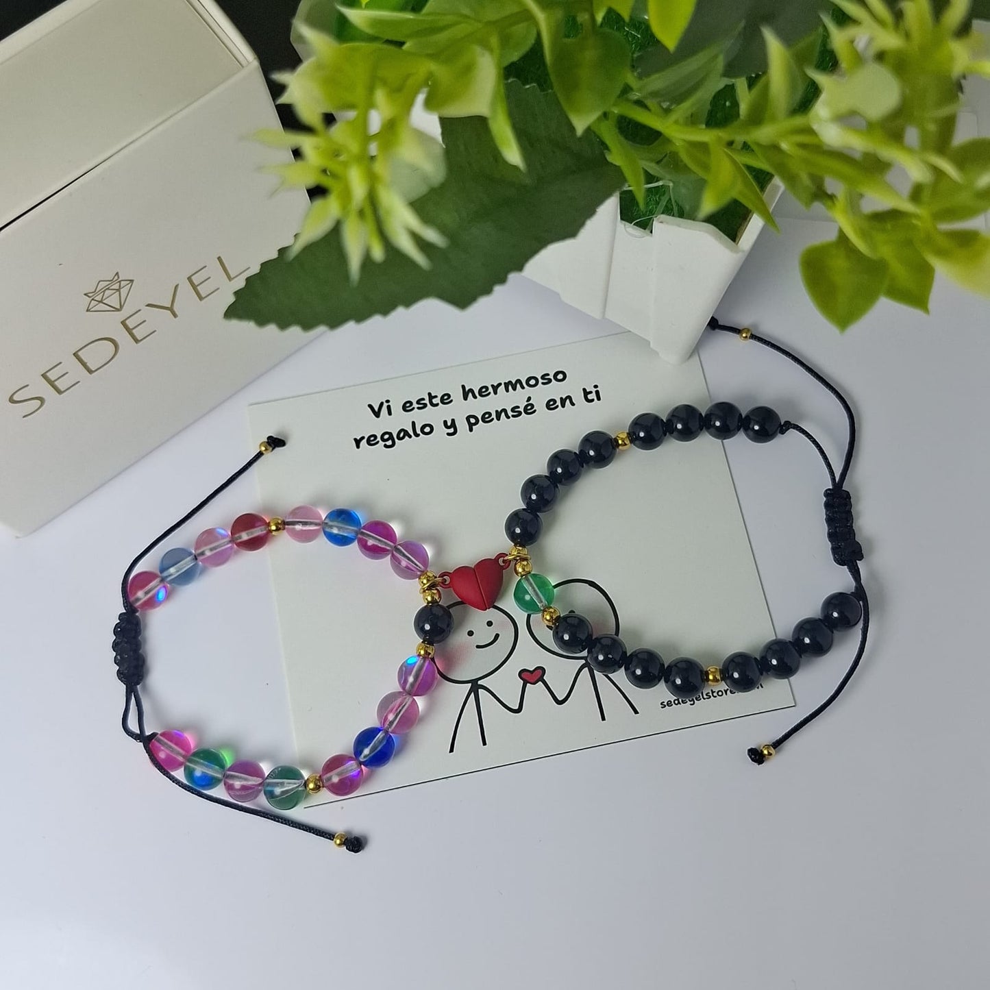 Pulsera de Onix Negro y Piedra Sirena