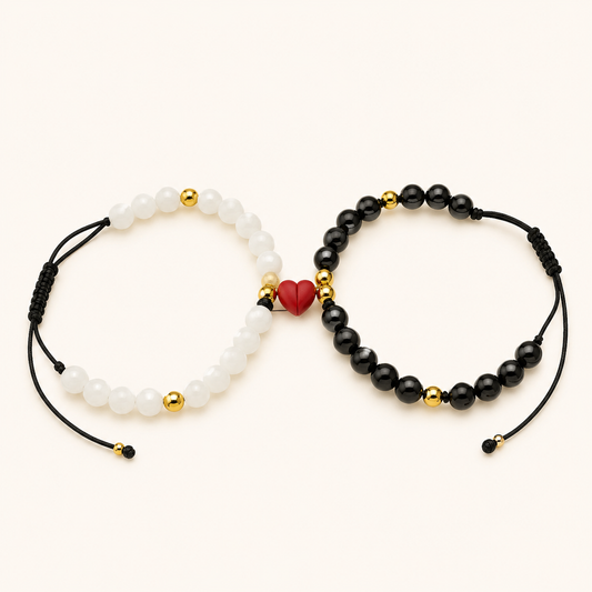 Pulsera Onix Negro y  blanco