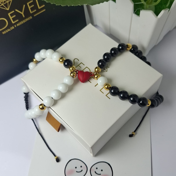 Pulsera Onix Negro y  blanco
