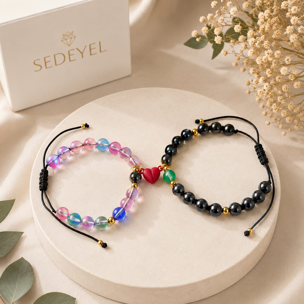 Pulsera de Onix Negro y Piedra Sirena