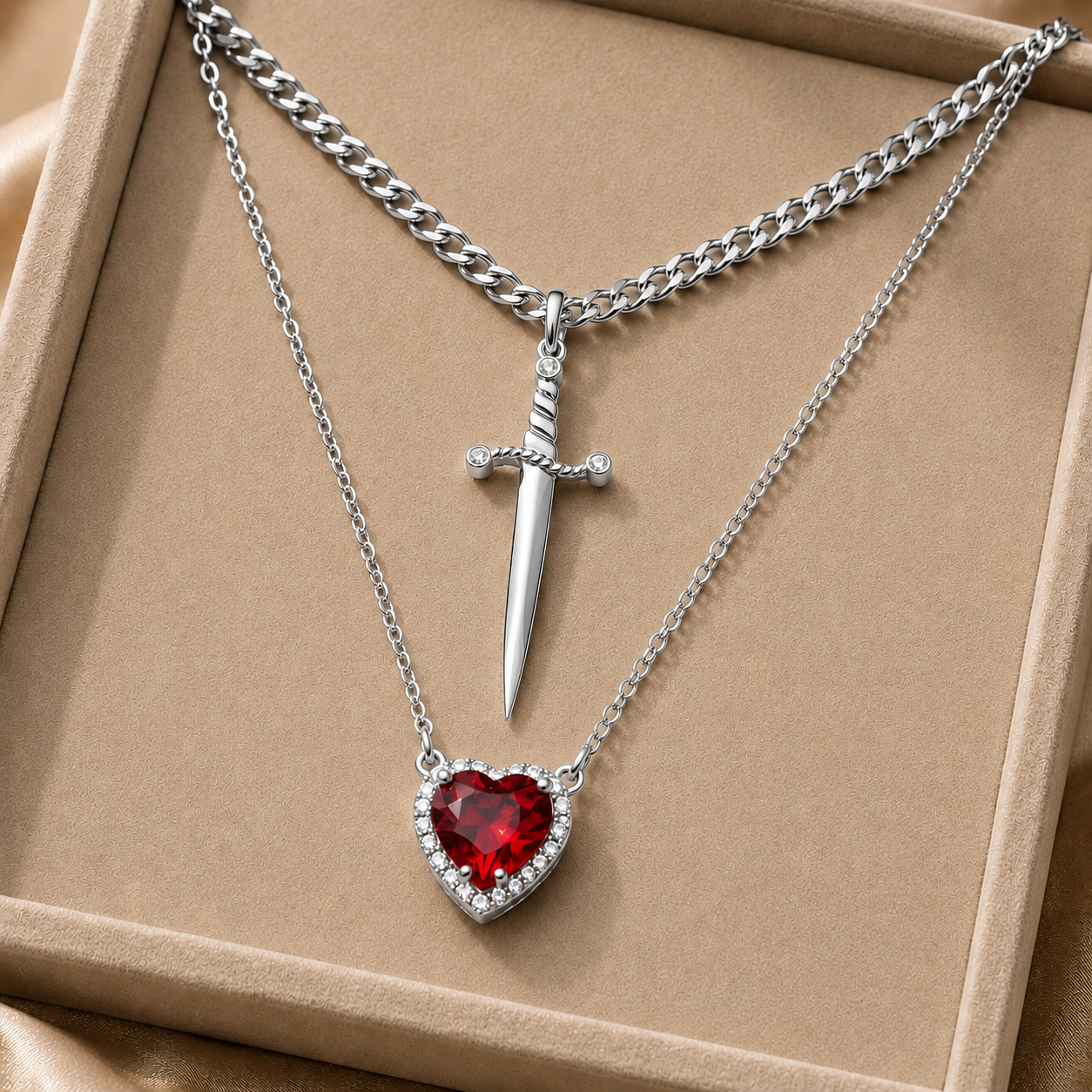 Box Collar Corazón + Espada