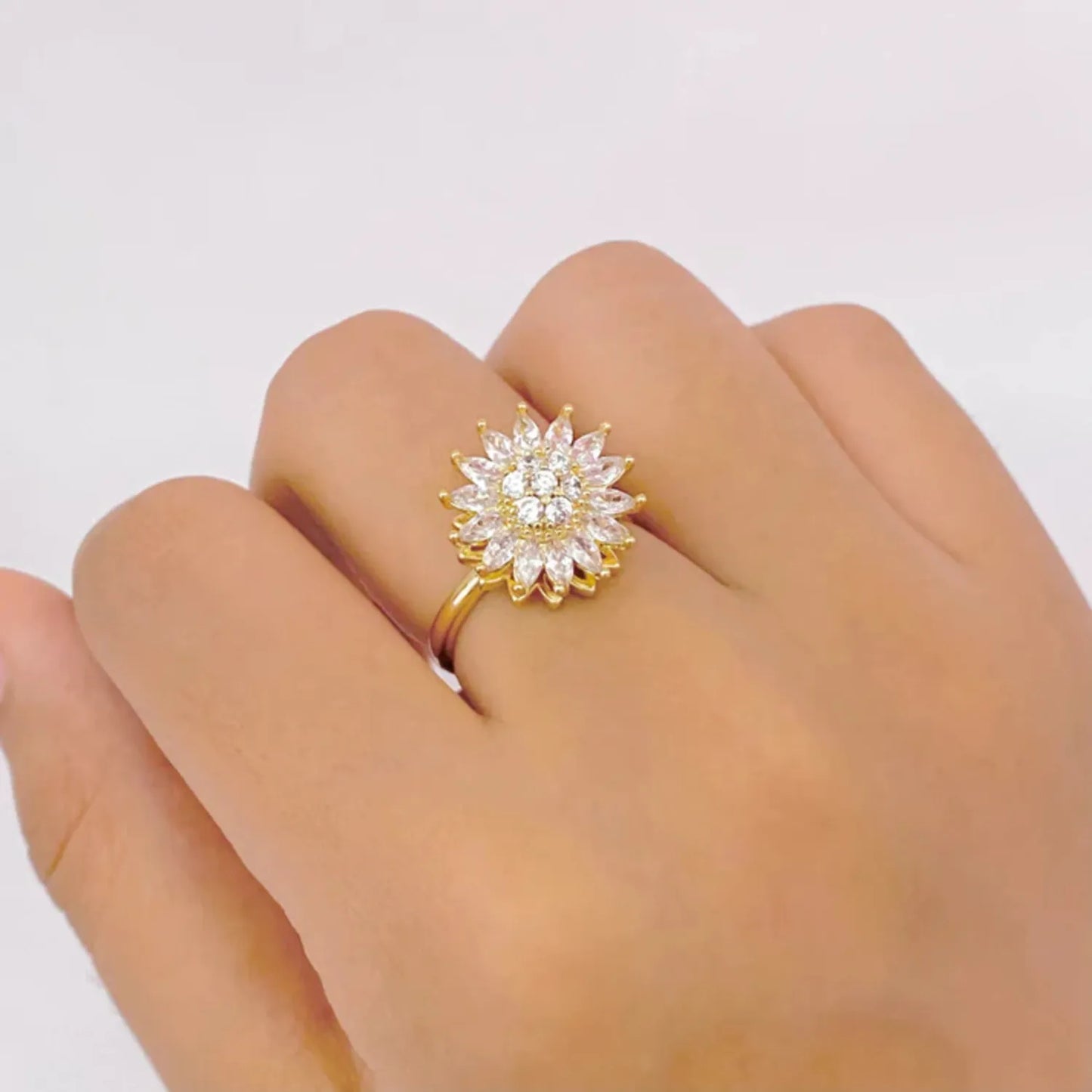 Anillo Girasol Giratorio